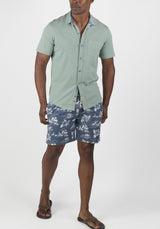 Vintage Indigo Tropical Waves