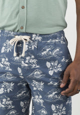 Vintage Indigo Tropical Waves