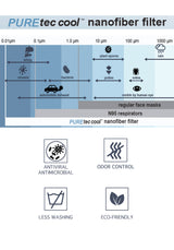 Puretec cool® Antimicrobial Neck Gaiter with Nanofiber Filter in Blue Quartz/Navy Buffalo