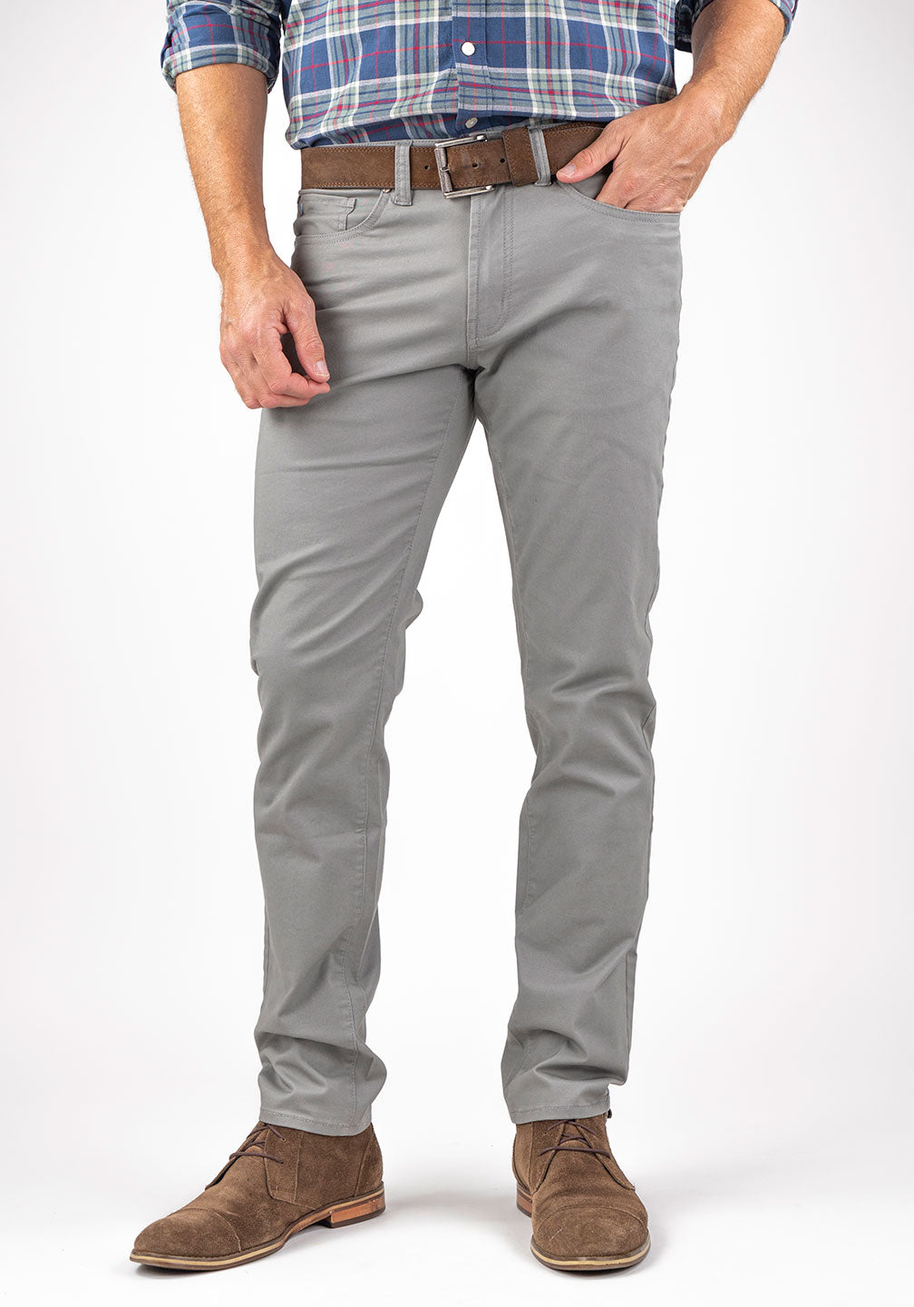 Tailor Vintage Straight Leg Stretch Cotton Twill Pants - Summer Khaki
