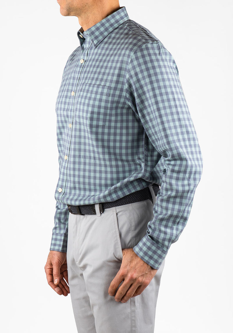 Aqua Gray/Infinity Large Gingham