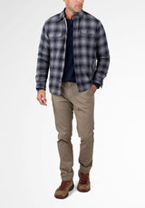 Med Grey Heather Ombre Plaid