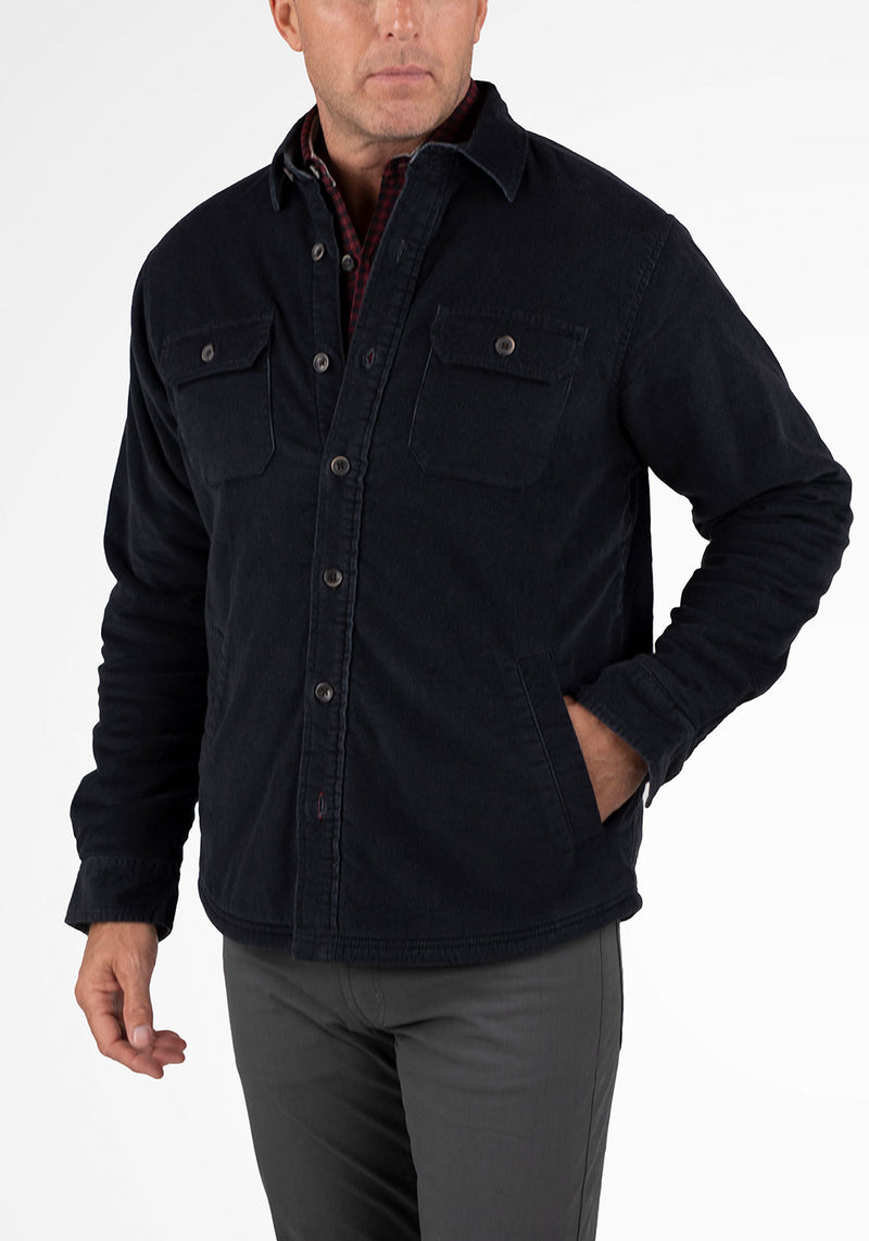 TQWQT Jackets for Men Corduroy Shirt Contrast Color Vintage Top