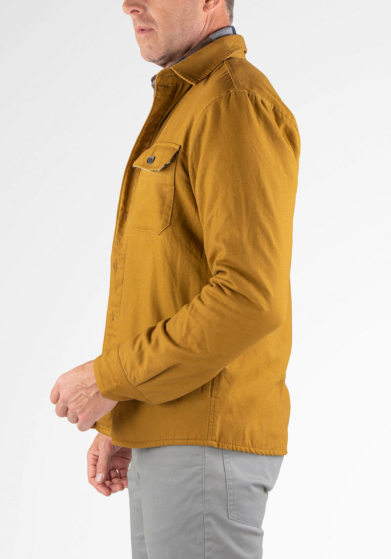 Canvas Shirt Jacket with Brushed Heavy Twill Lining