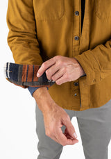 Canvas Shirt Jacket with Brushed Heavy Twill Lining