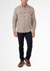 Camel/Navy Tricolor Gingham