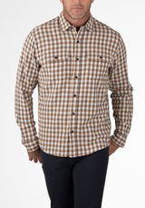 Camel/Navy Tricolor Gingham