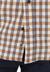 Camel/Navy Tricolor Gingham