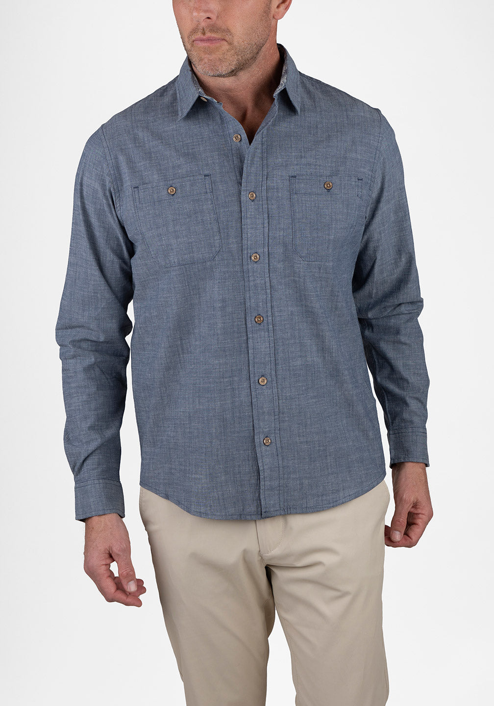 Airotec® Stretch Chambray Long Sleeve Work Shirt – Tailor Vintage