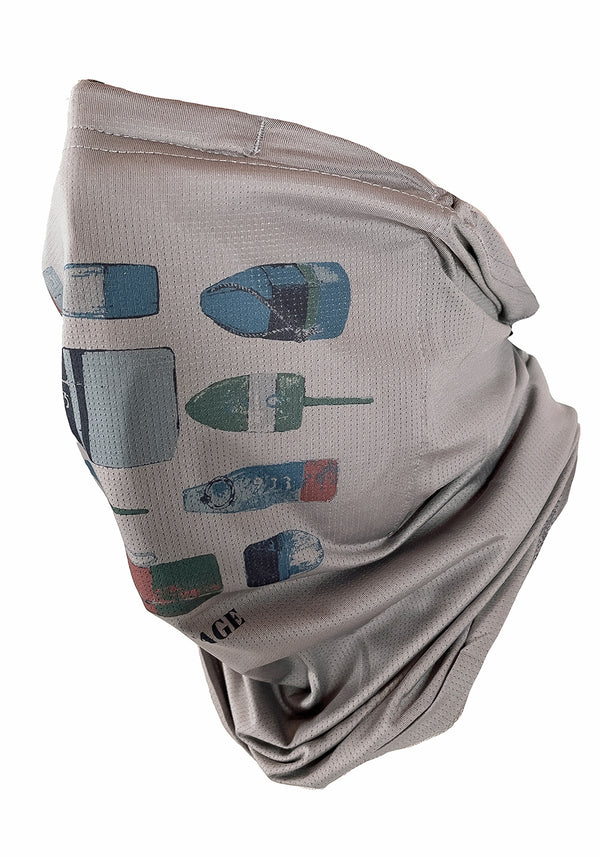 PUREtec cool® Gaiter in Gray Flannel/Tailor Vintage Embroidery
