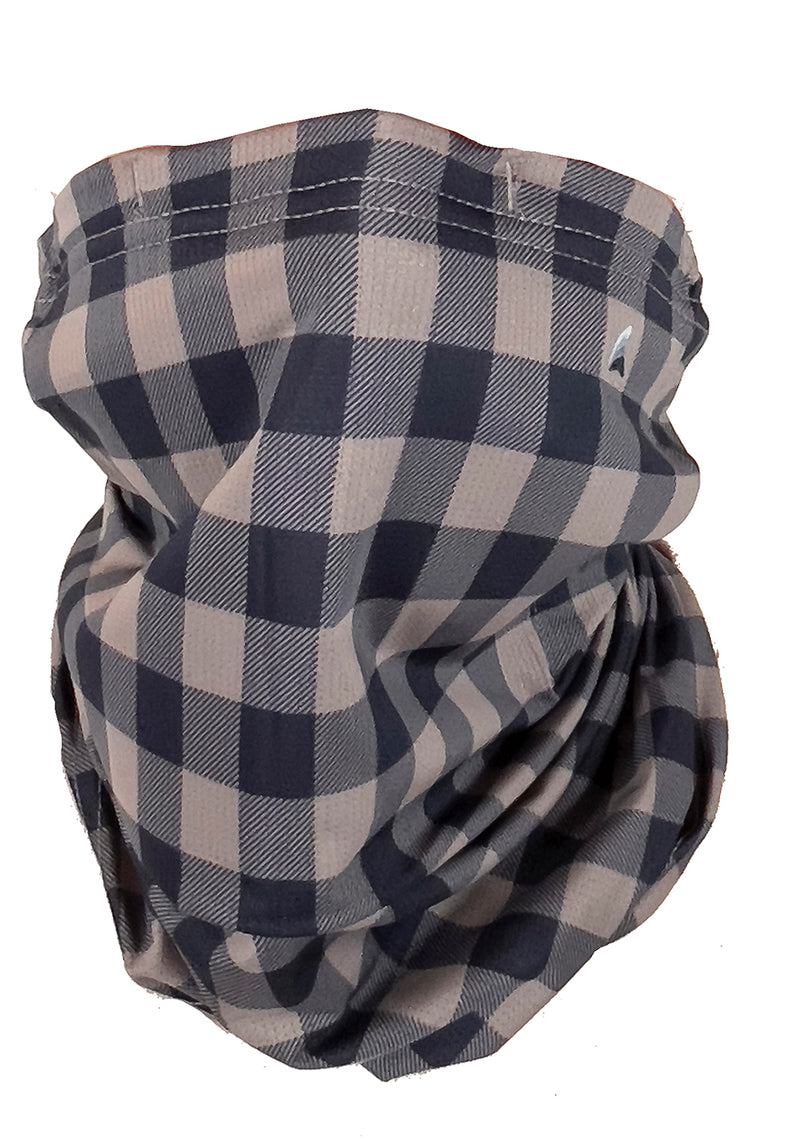 Puretec cool® Antimicrobial Neck Gaiter with Nanofiber Filter in Gray Flannel/Navy Buffalo