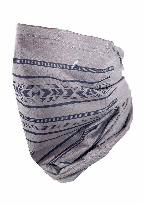 Puretec cool® Antimicrobial Neck Gaiter with Nanofiber Filter in Gray Flannel Legend Stripe