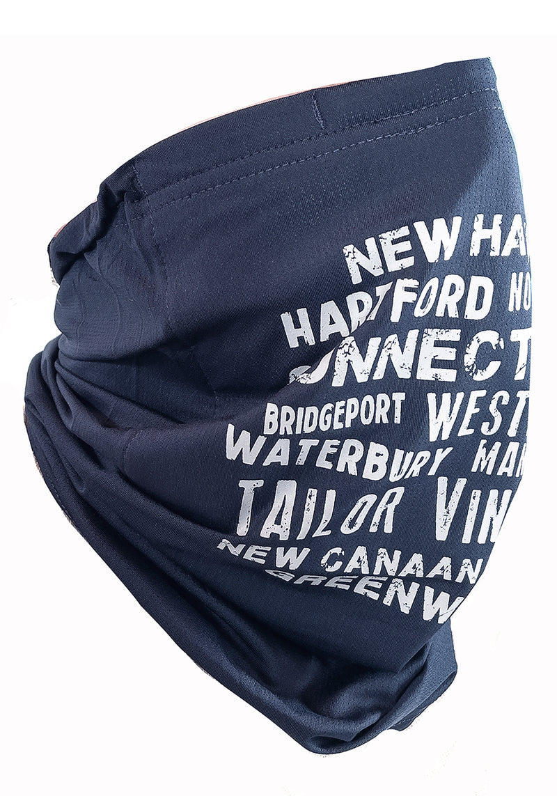 Puretec cool® Antimicrobial Neck Gaiter with Nanofiber Filter in Navy Blazer/Connecticut