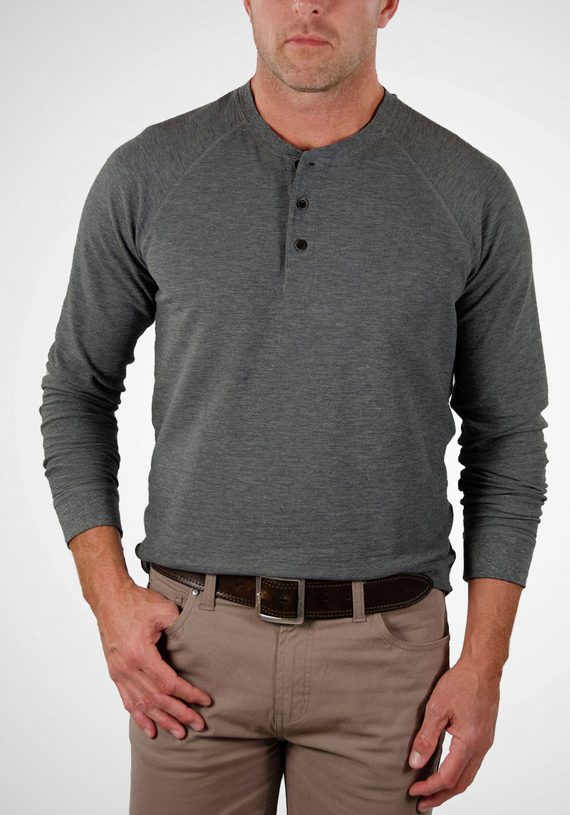 Buffalo Outdoors  3 Button Long Sleeve Work Henley