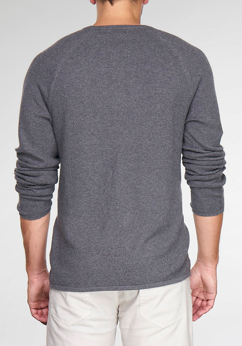 Cotton/Cashmere Waffle Henley Sweater – Tailor Vintage