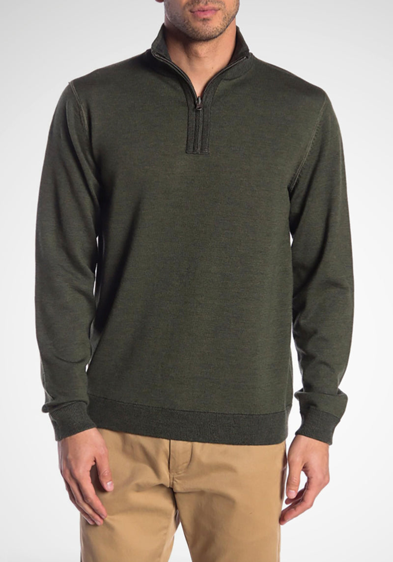 Reversible Italian Extra-fine Merino Wool 1/4 Zip Sweater