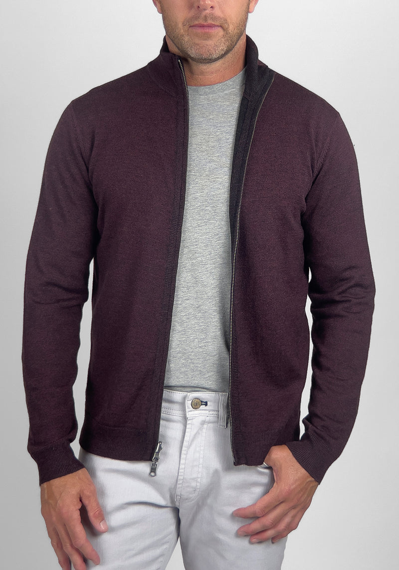 Reversible Italian Extra-fine Merino Wool Full Zip Sweater – Tailor Vintage