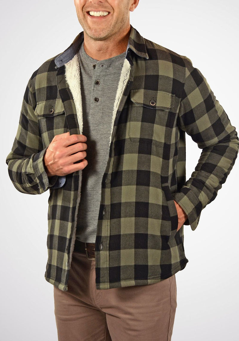 Buffalo Flannel Shirt Jacket With Sherpa Lining – Tailor Vintage