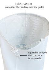 Puretec cool® Antimicrobial Neck Gaiter with Nanofiber Filter in White/Navy Gingham