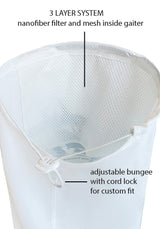 Puretec cool® Antimicrobial Neck Gaiter with Nanofiber Filter in White/Sail Embroidery