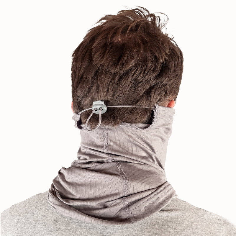 Puretec cool® Antimicrobial Neck Gaiter with Nanofiber Filter in Gray Flannel-Crew
